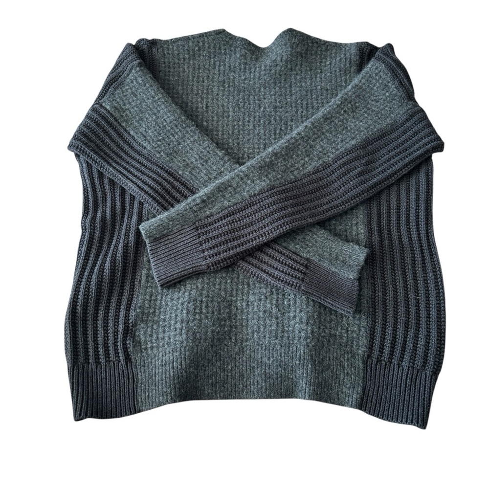 AllSaints Oversized Grey Knit Sweater | Chunky Textured Minimalist | Size L - Picture 4 of 7